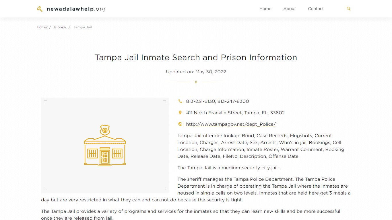 Tampa Jail Inmate Search and Prison Information